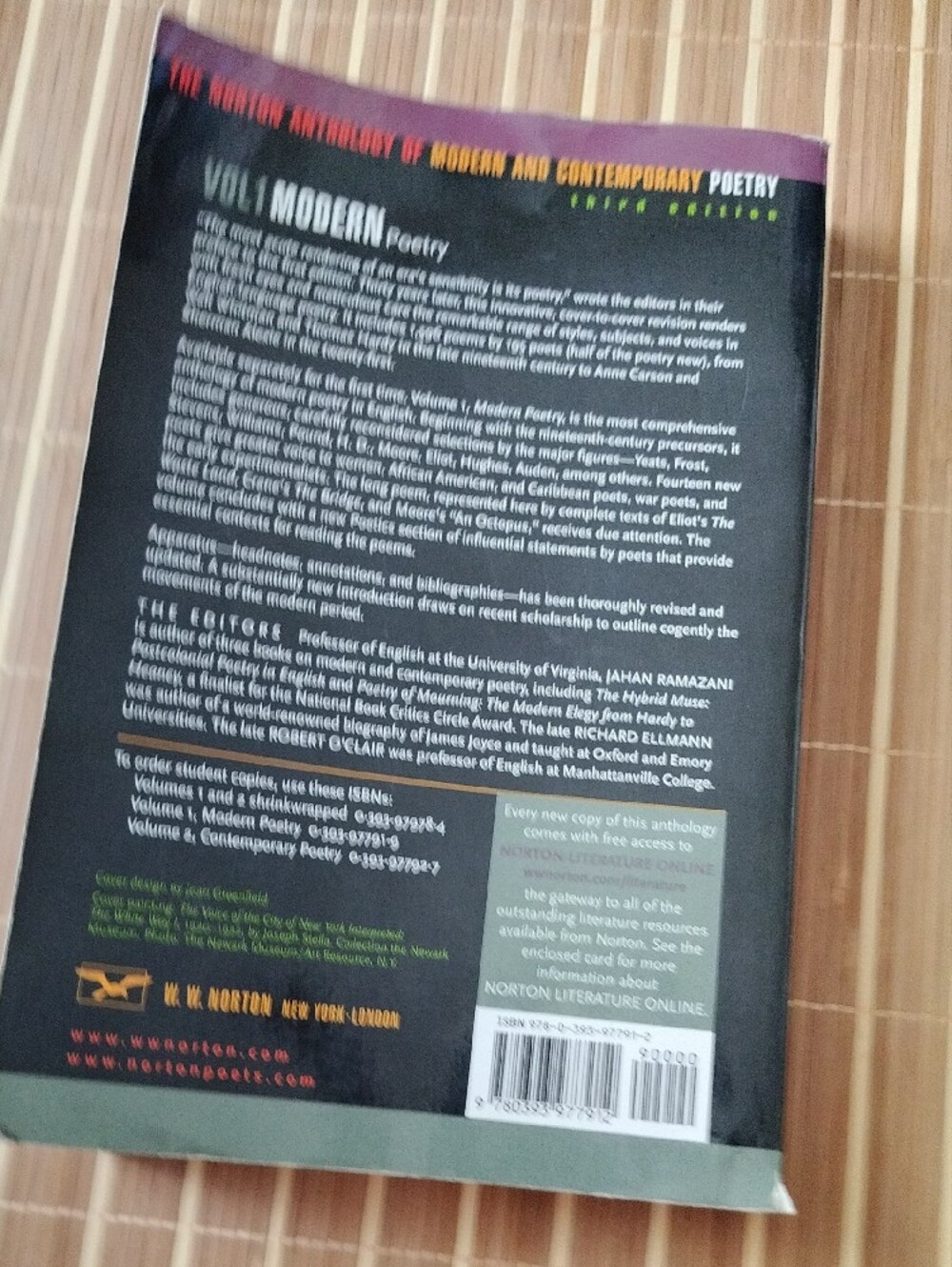 The Norton Anthology of Modern and Contemporary Poetry Vol.1 - Black Cover - Picture 5 of 6